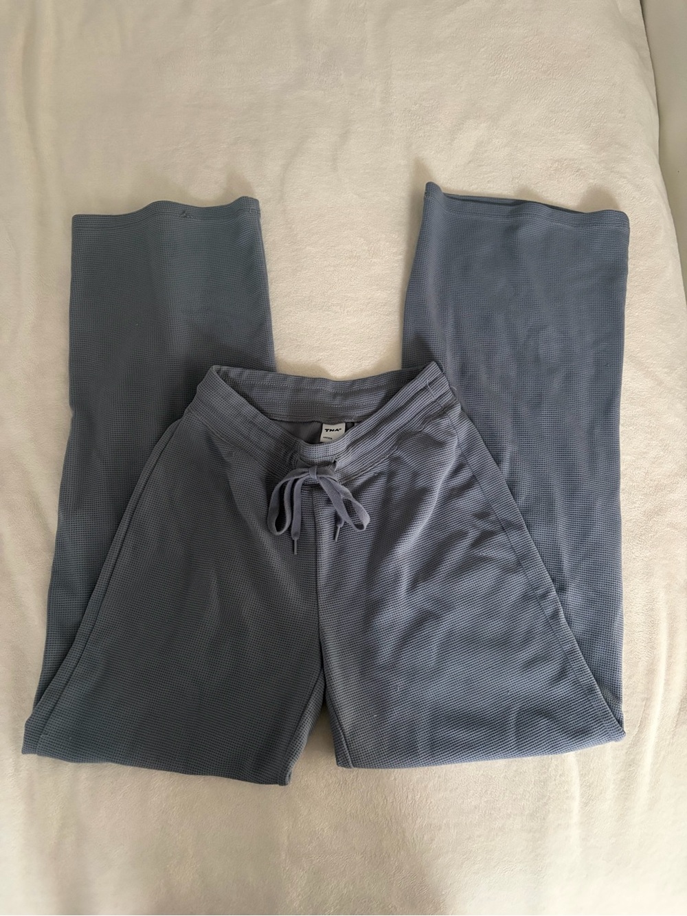 Aritzia TNA Soft Blue Waffle Pants